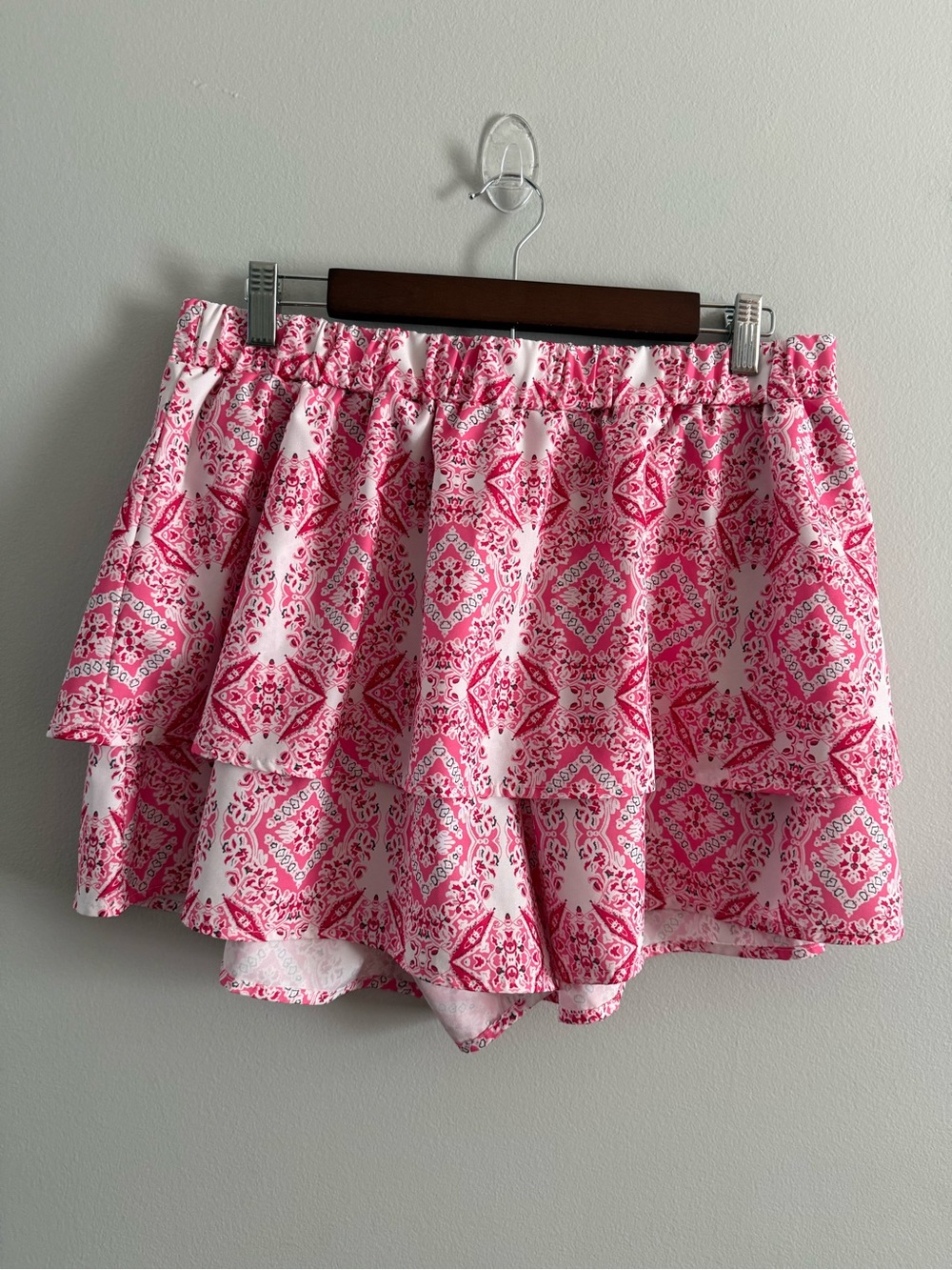 Pink Printed Ruffle Tiered Mini Skort Set - Picture 5 of 9